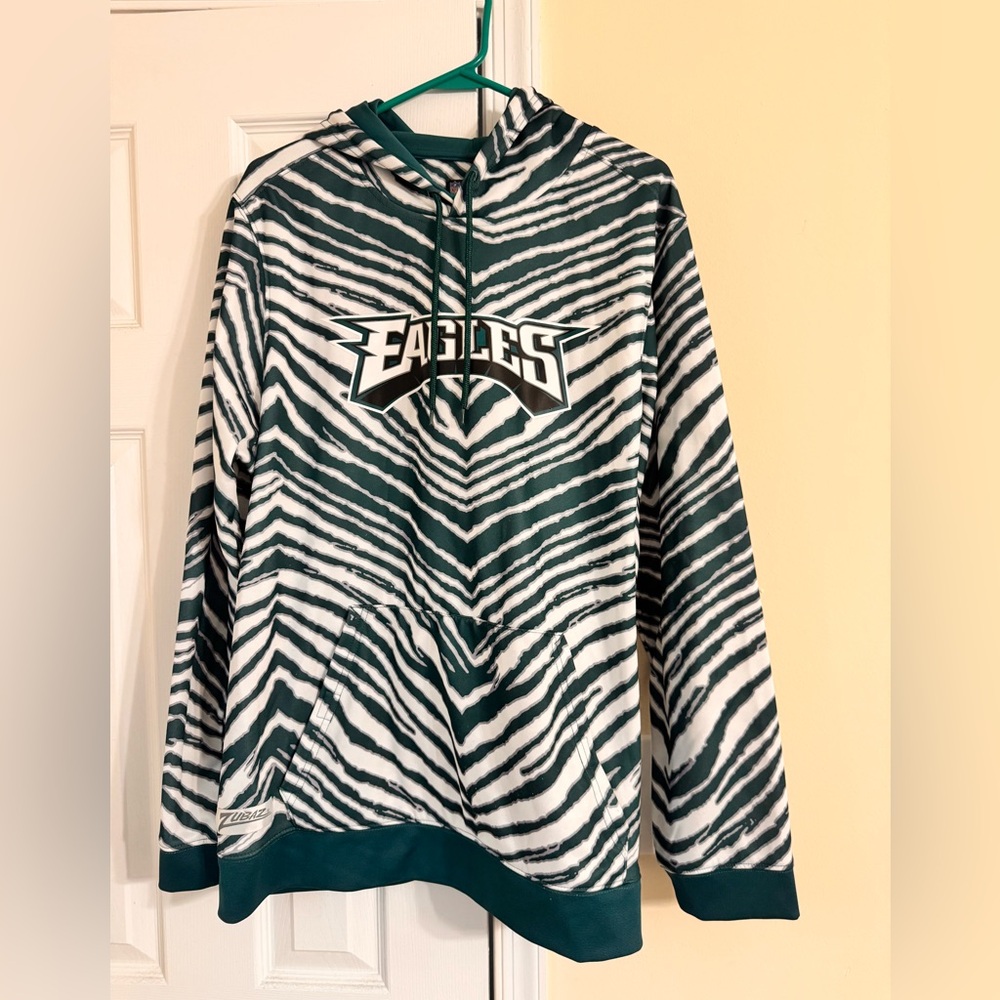 NFL Zubaz Men's Philadelphia Eagles Hooded Pullover Hoodie Size Large
